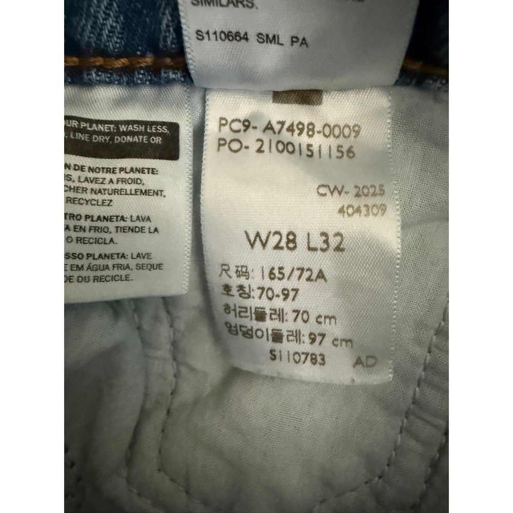 Levis Superlow Straight Jeans Womens 28 Blue Light Wash Low Rise Distressed - Picture 8 of 13